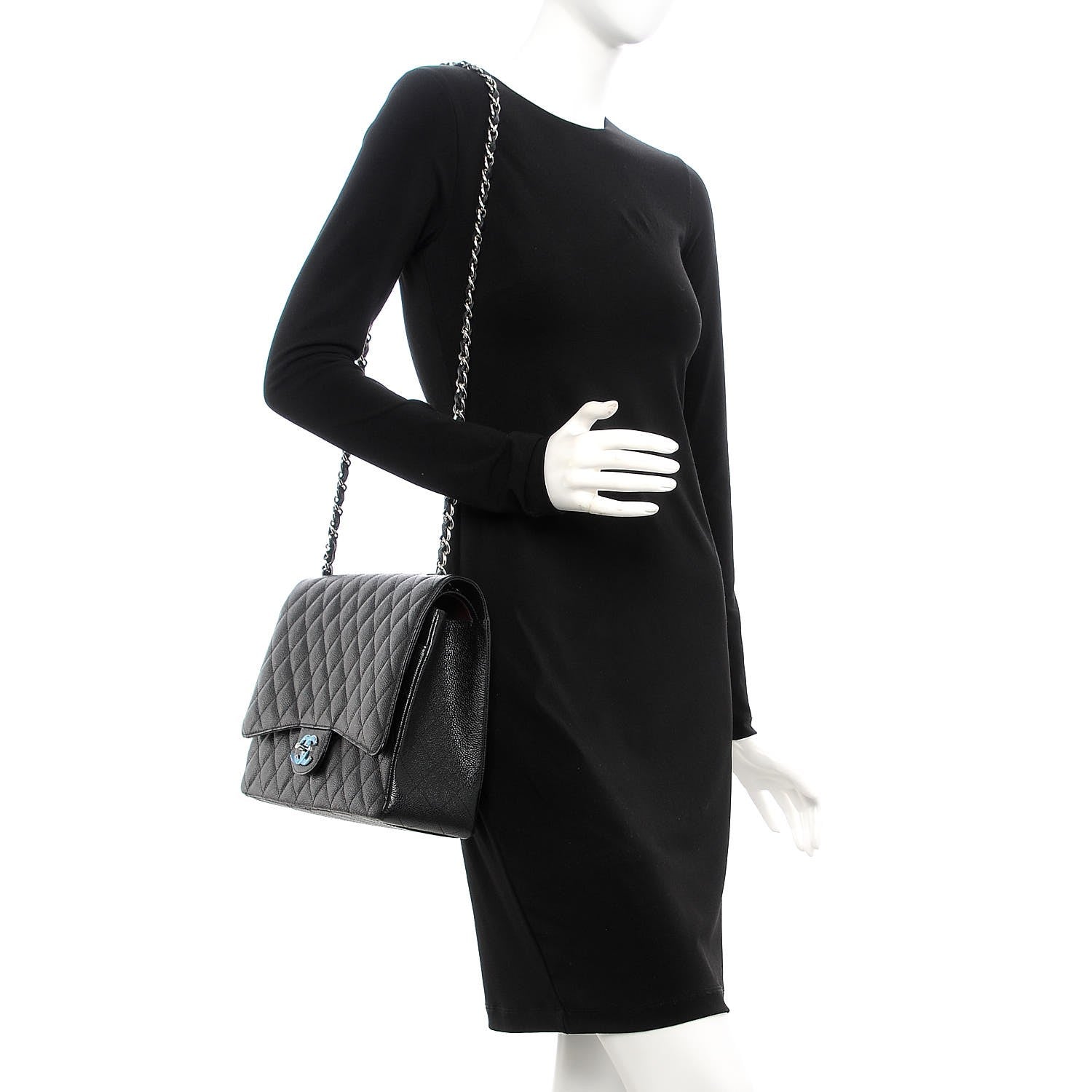 Chanel Caviar Quilted Maxi Double Flap Black 2 of 8