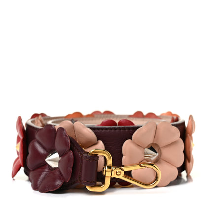 Fendi Vitello Dolce Flowerland Bi-Color Studded Strap You Bordeaux Plaster Multicolor 1 of 5