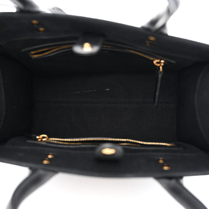 Versace Canvas Calfskin La Medusa Small Tote Black 5 of 11