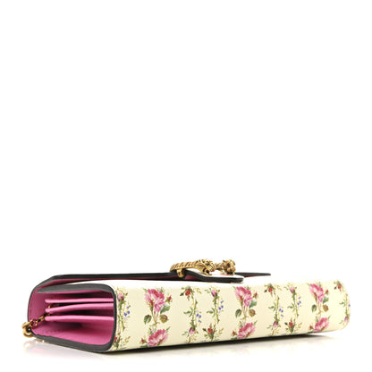 Gucci Calfskin Floral Print Mini Dionysus Chain Wallet Ivory Pink 4 of 10