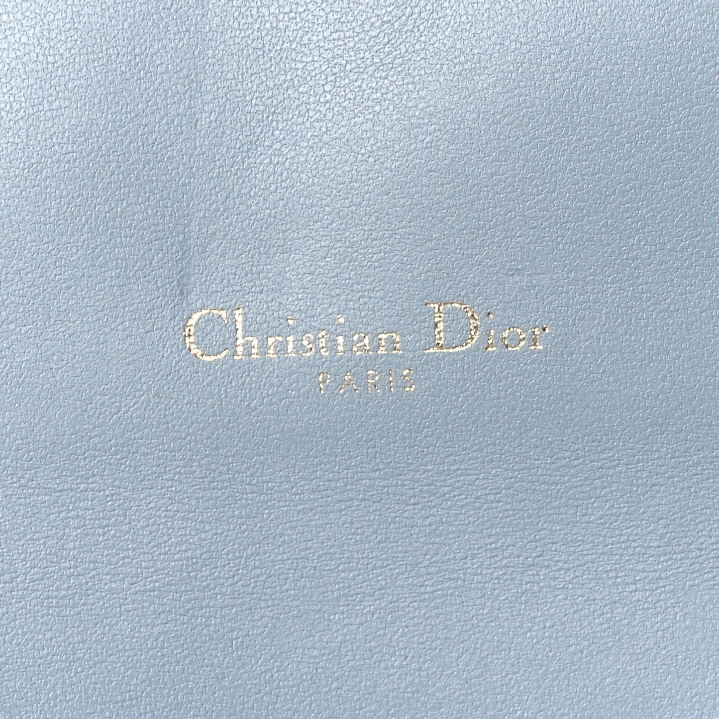 Grained Calfskin Saddle Chain Wallet Pouch Grey Stone