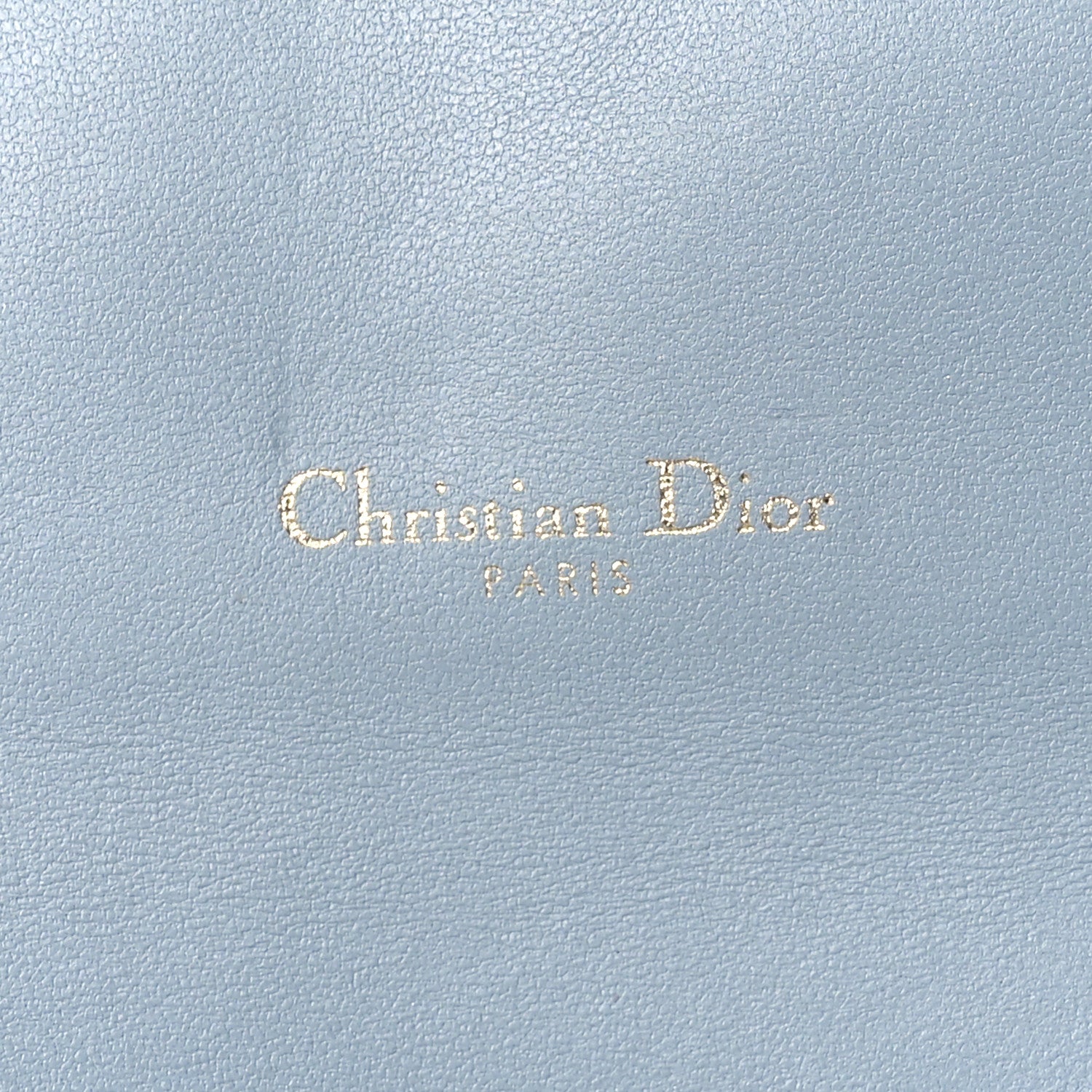 Christian Dior Grained Calfskin Saddle Chain Wallet Pouch Grey Stone 7 of 12