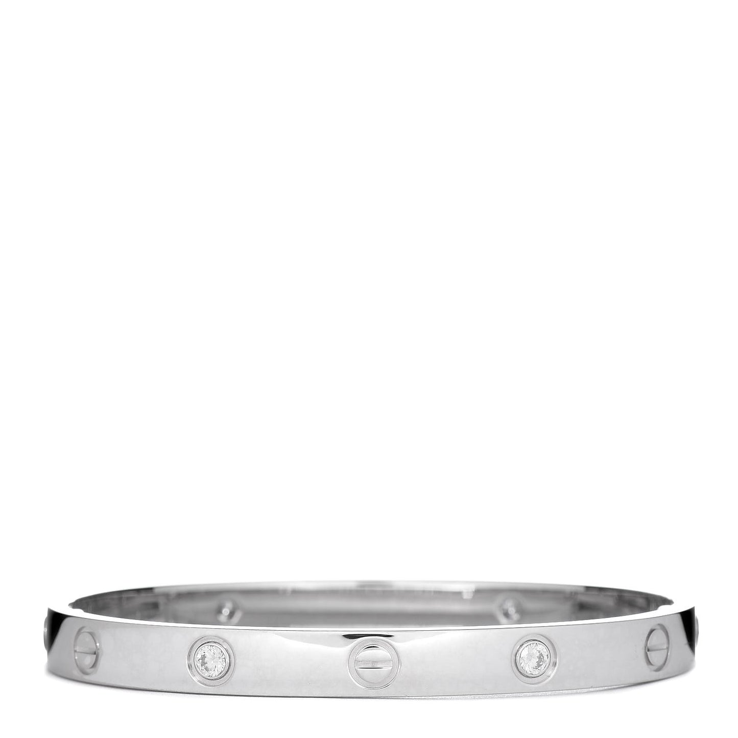 18K White Gold 4 Diamond LOVE Bracelet 17