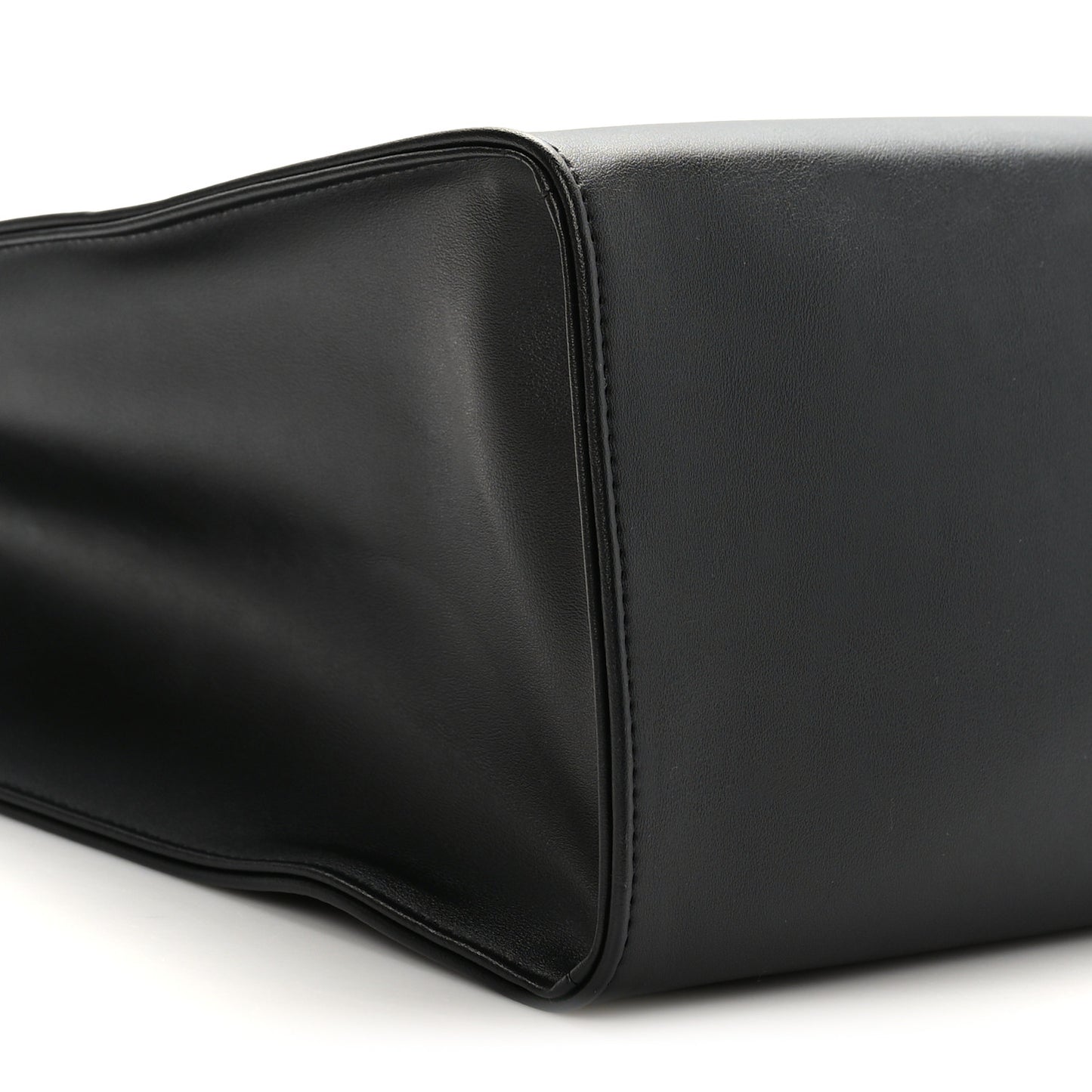 Vegan Leather Medium Shopping Bag Black