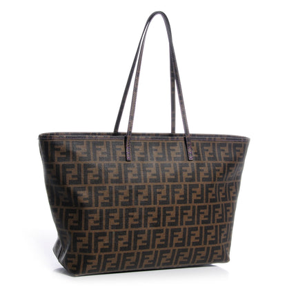 Fendi Zucca Spalmati Medium Roll Tote Tobacco Viola 3 of 9