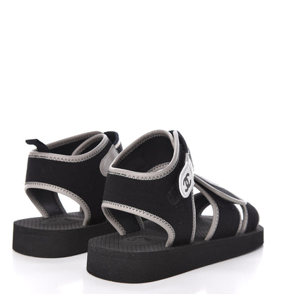 Chanel Lambskin Jersey Coco Sandals 38 Black 4 of 8