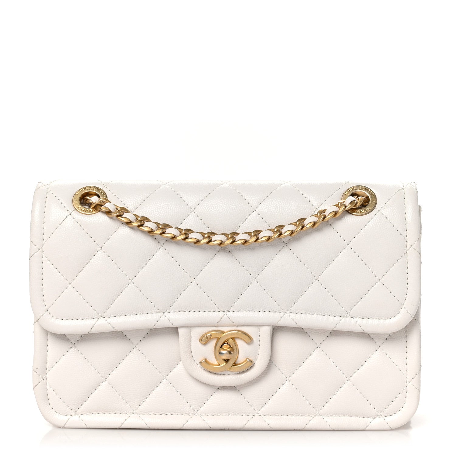Chanel Caviar Quilted Medium Sweet Classic Flap White 1 of 10