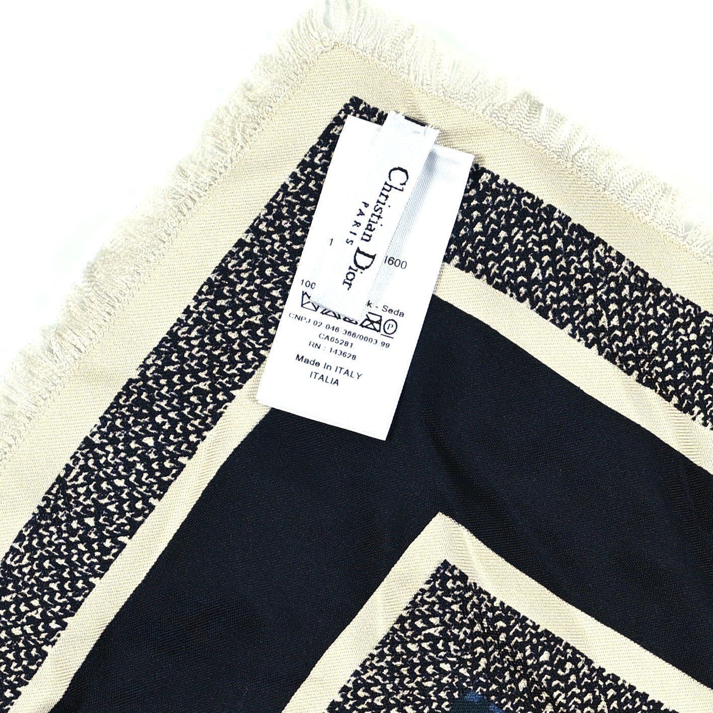 Silk Oblique Scarf Blue