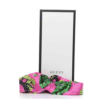 Gucci Silk Monogram Bengal Tiger Print Duchesse Headband 5 of 5