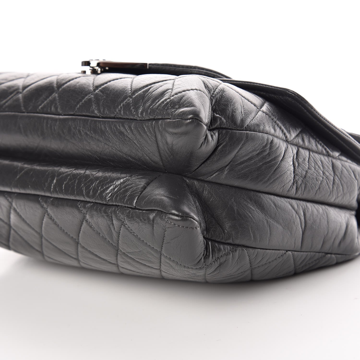 Chanel Lambskin Quilted Padded Envelope Flap Grey 7 of 10