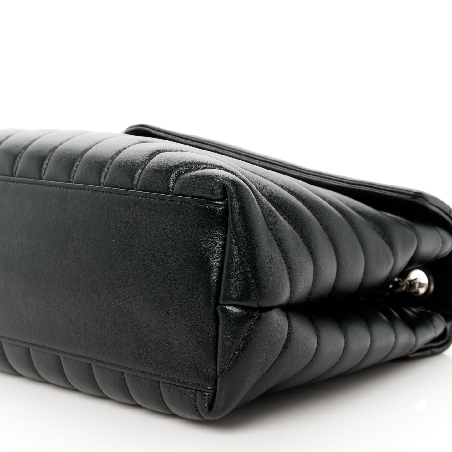 Calfskin Y Quilted Monogram Medium Loulou Chain Satchel Black