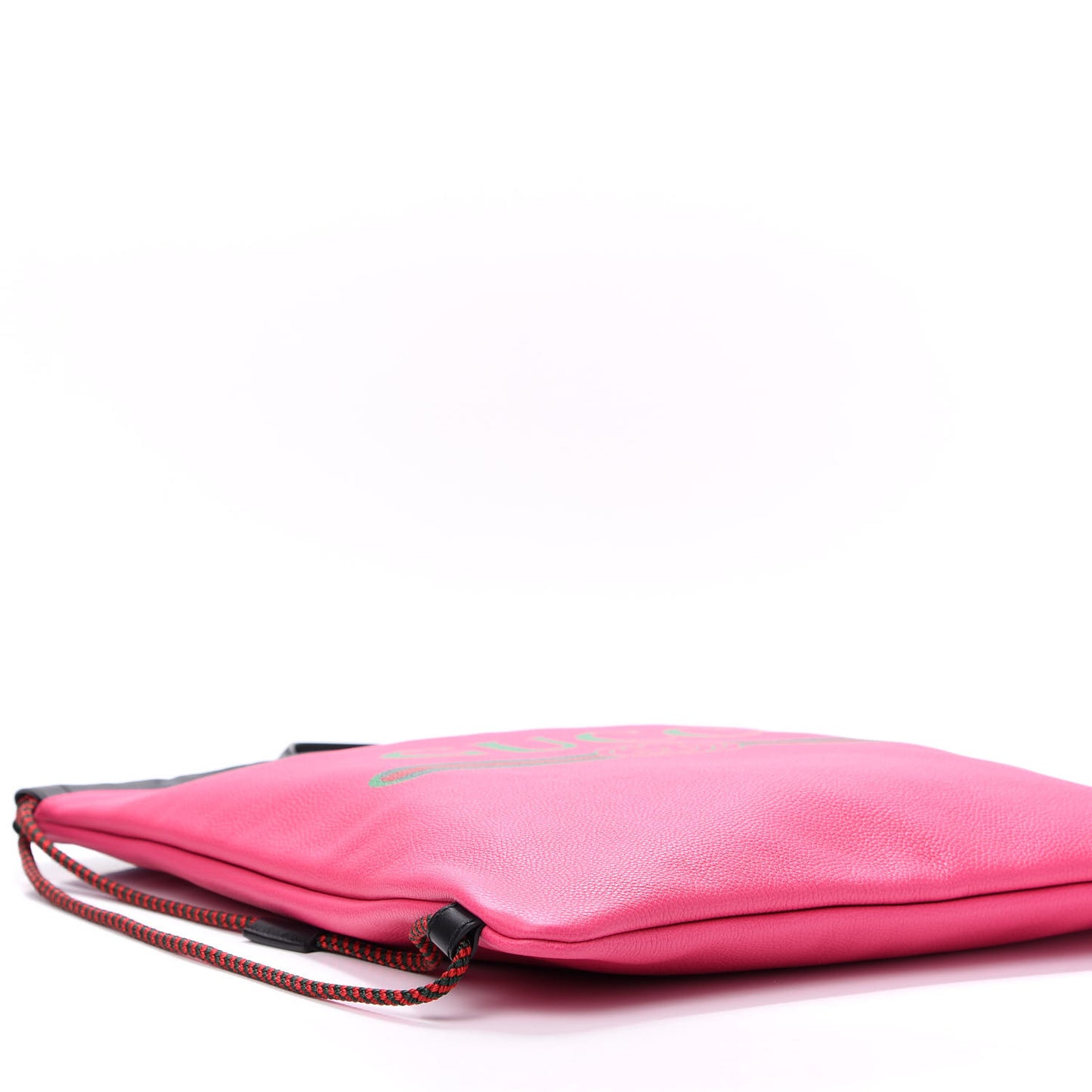 Grained Calfskin Logo Drawstring Backpack Box Pink Green Black