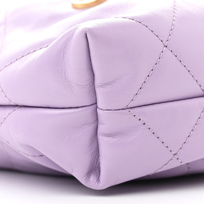 Chanel Shiny Calfskin Quilted Mini Chanel 22 Light Purple 9 of 10