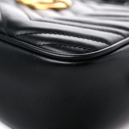 Gucci Calfskin Matelasse Small GG Marmont Chain Shoulder Bag Black 10 of 16