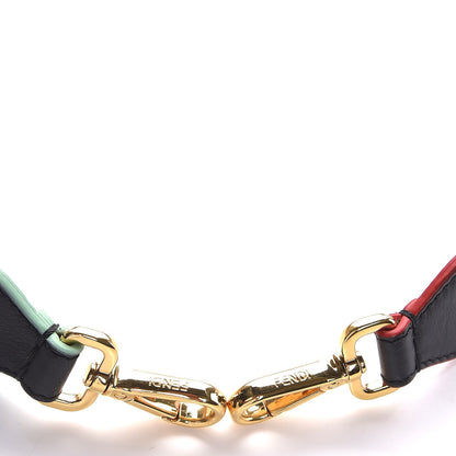 Fendi Vitello Dolce Tri-Color Buttoned Strap You Black Peonia Cuoio 2 of 5