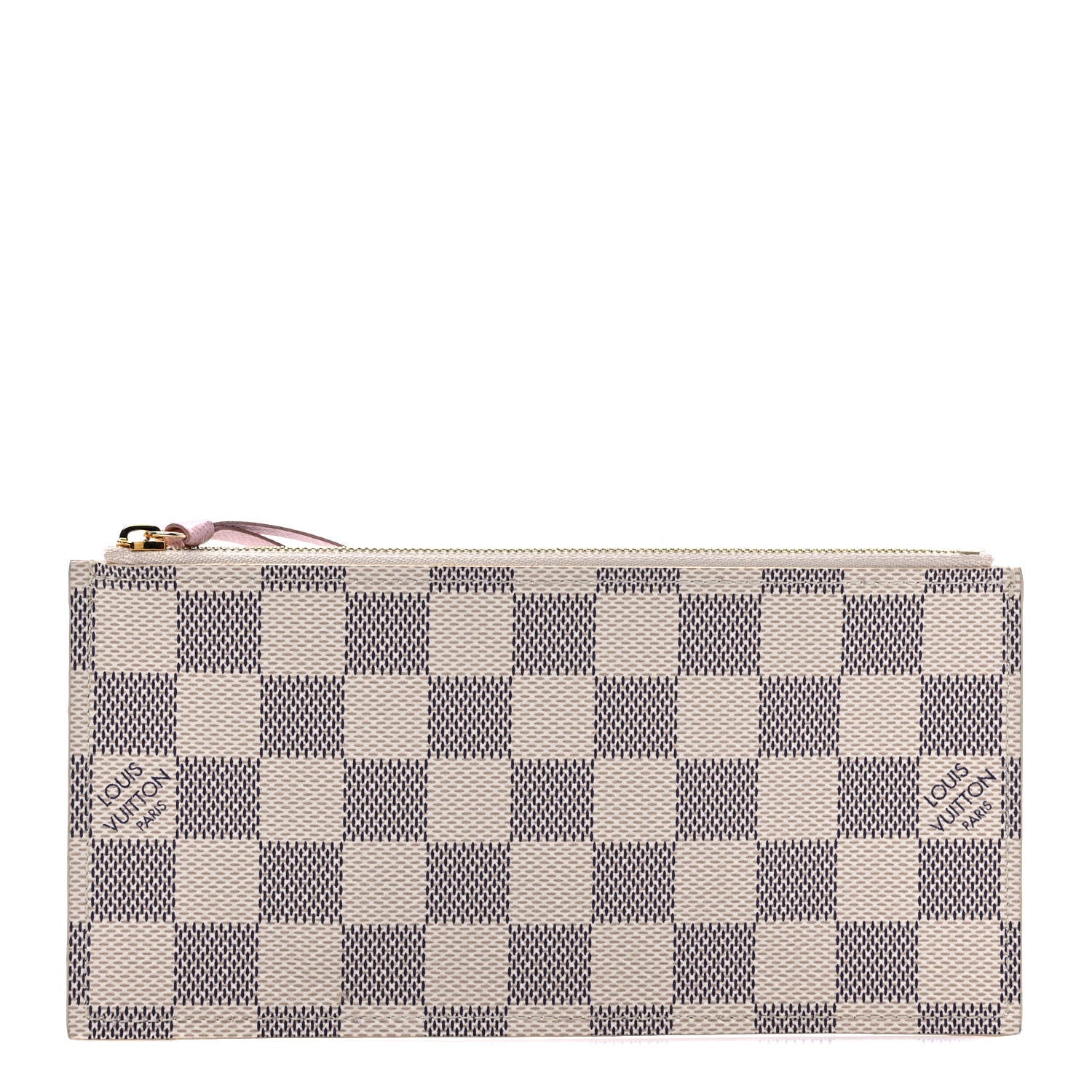 Louis Vuitton Damier Azur Felicie Chain Wallet Zippered Insert Rose Ballerine 1 of 6
