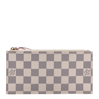 Louis Vuitton Damier Azur Felicie Chain Wallet Zippered Insert Rose Ballerine 1 of 6
