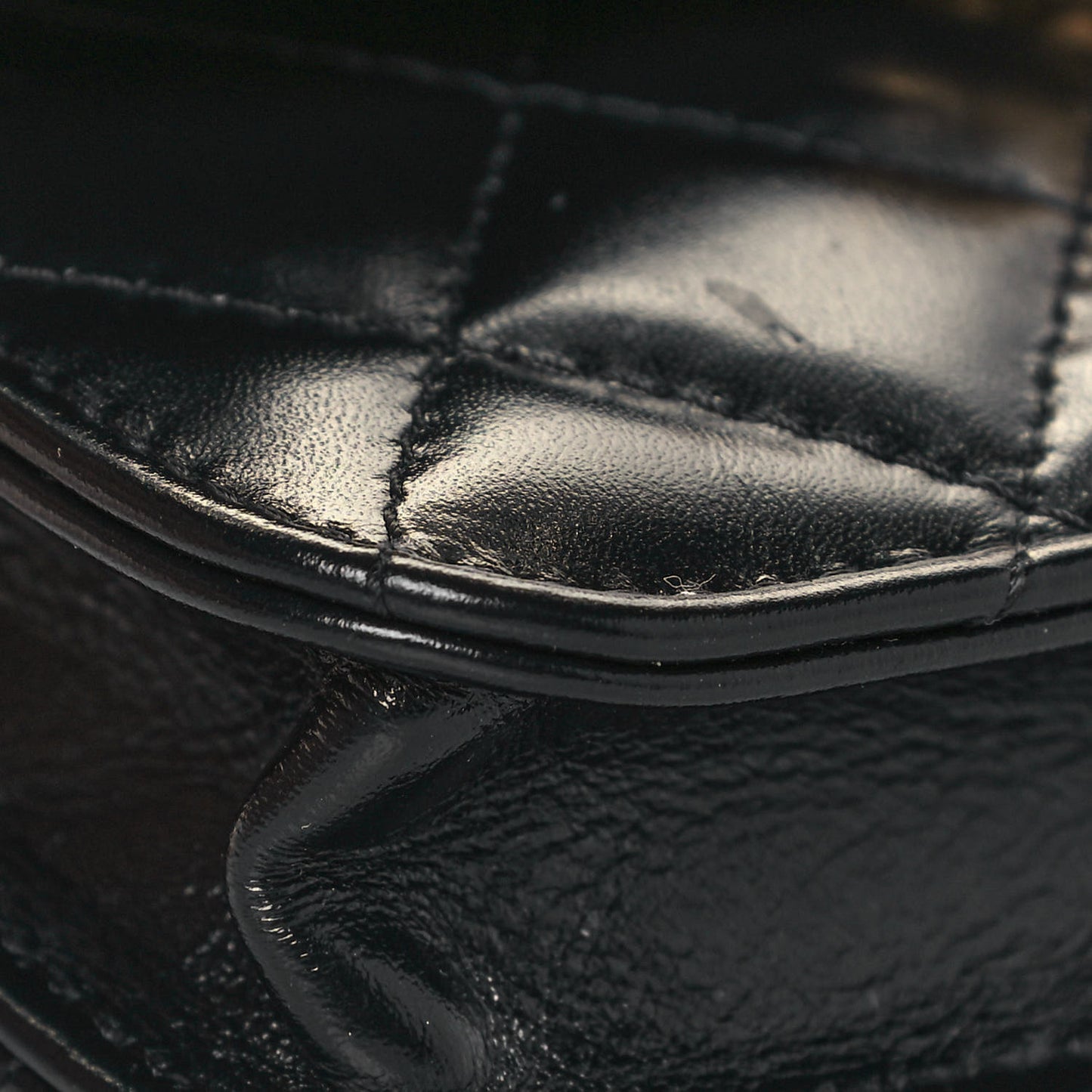 Calfskin Quilted Perfect Fit Coin Purse With Chain Black