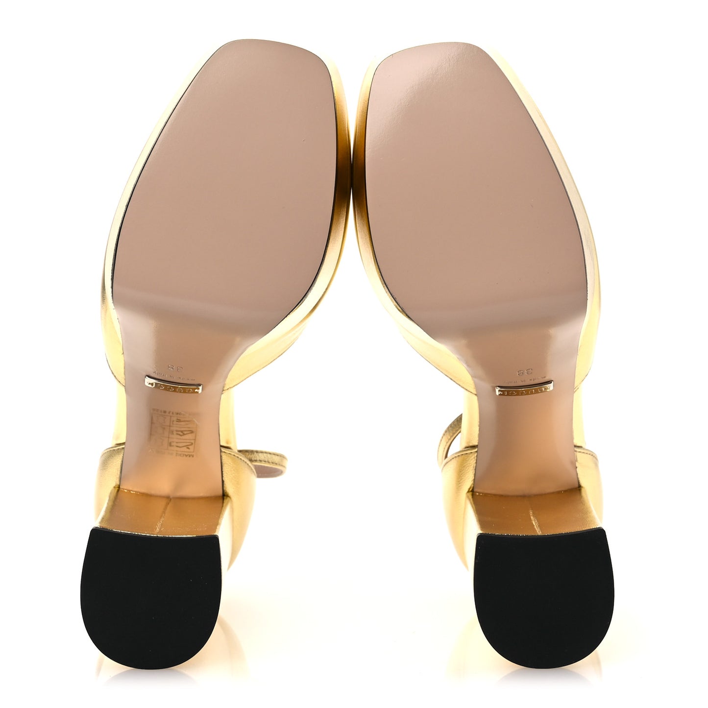 Metallic Nappa Crystal Double G Platform Pumps 38 Platino