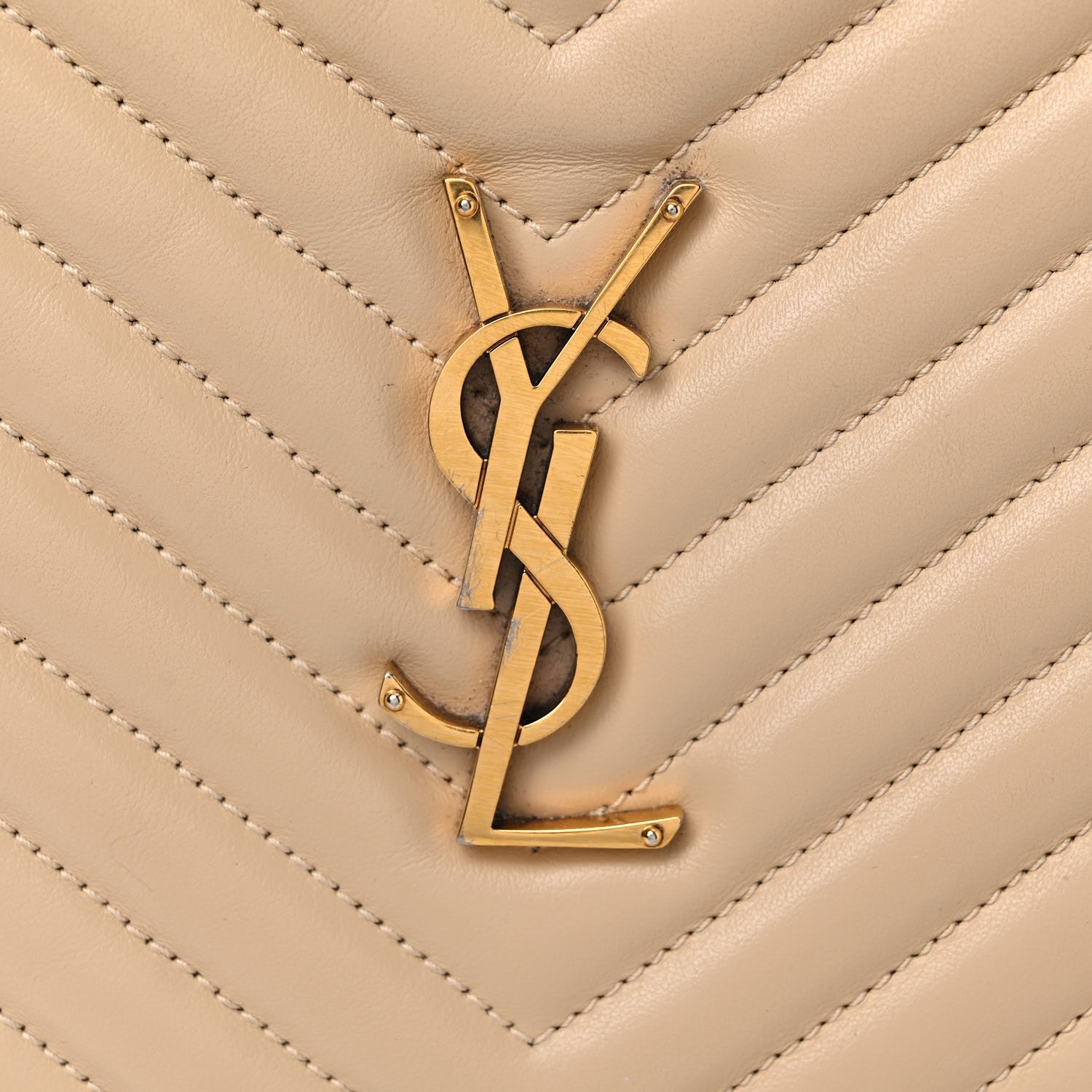 Saint Laurent Calfskin Matelasse Monogram Lou Camera Bag Dark Beige 15 of 21