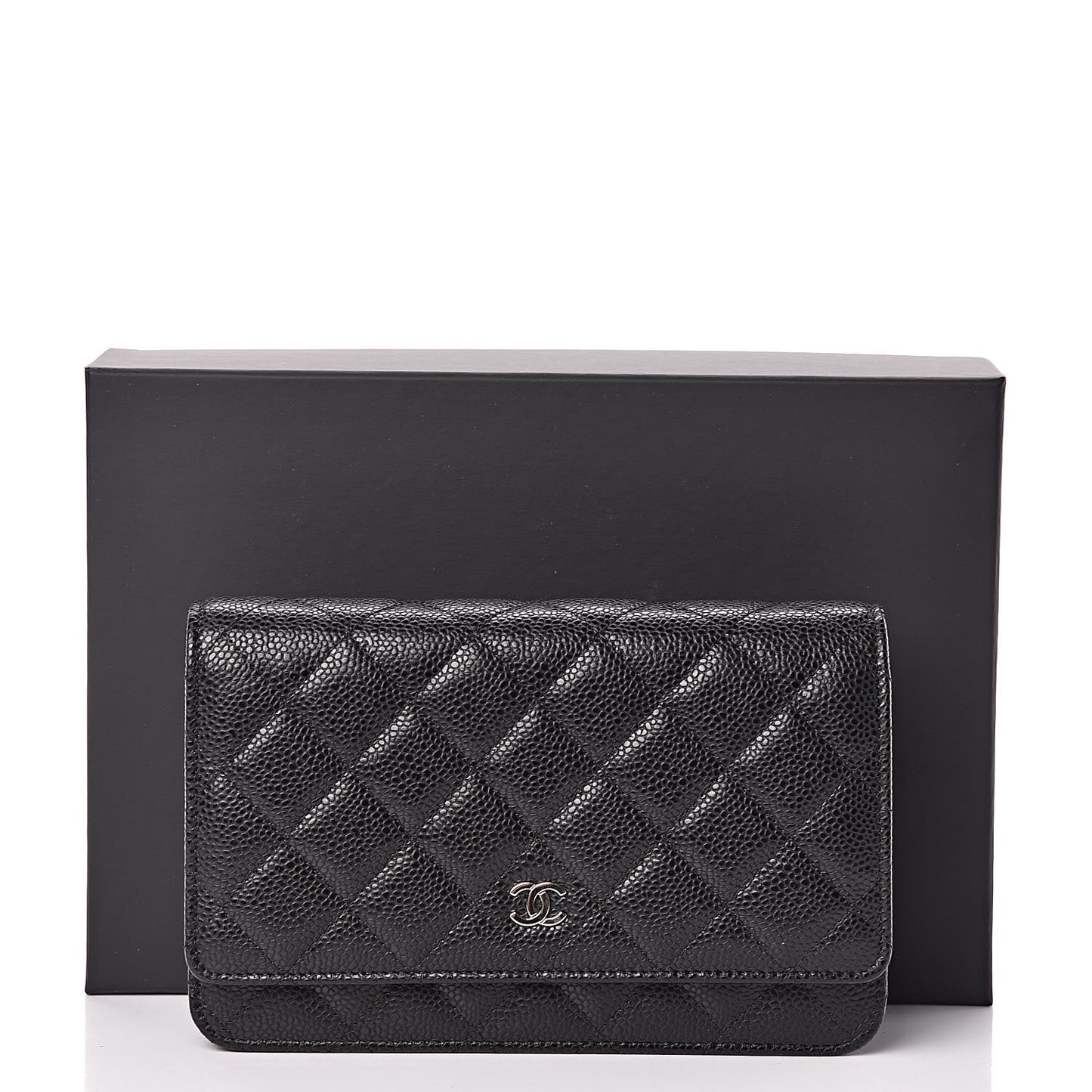 Caviar Quilted Wallet On Chain WOC Black