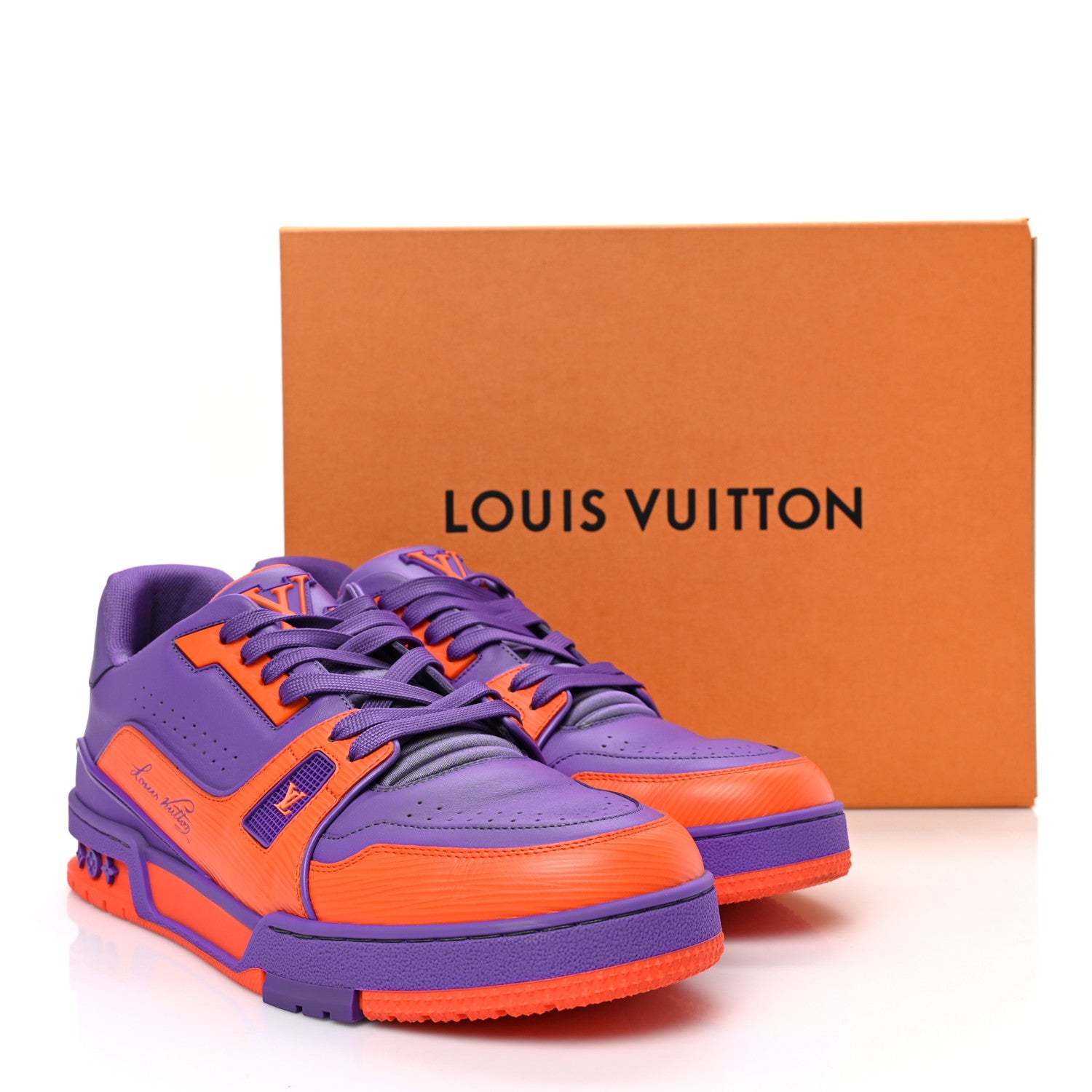 Louis Vuitton Calfskin Epi Mens LV Trainer Sneakers 9 Violet
