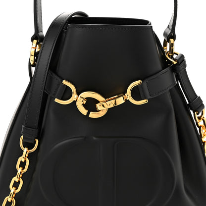 Christian Dior Calfskin CD Embossed Medium C'est Chain Bucket Bag Black 7 of 9