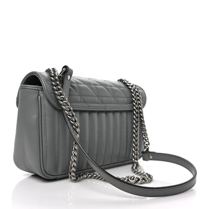 Gucci Calfskin Matelasse Aria Small GG Marmont Shoulder Bag Deep Grey 3 of 8