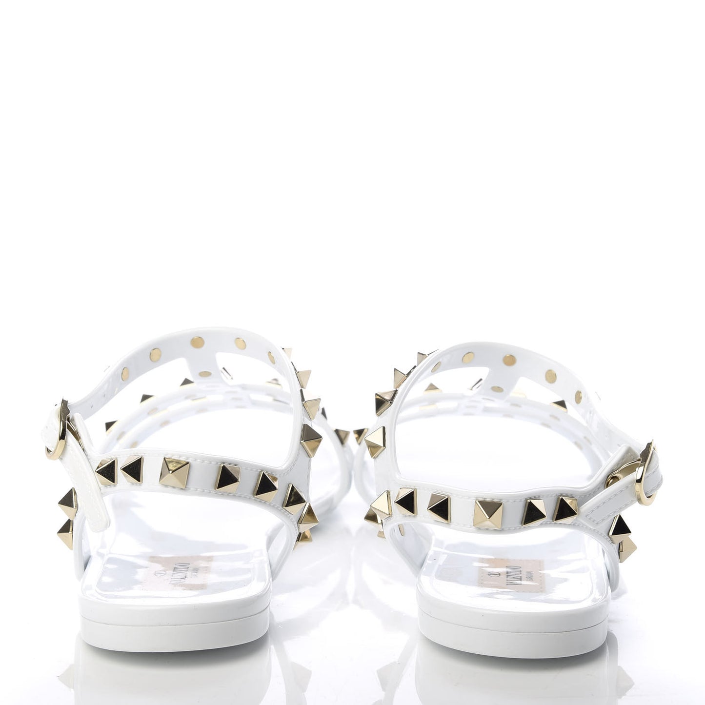 PVC Jelly Rockstud Caged Sandals 39 Optic White