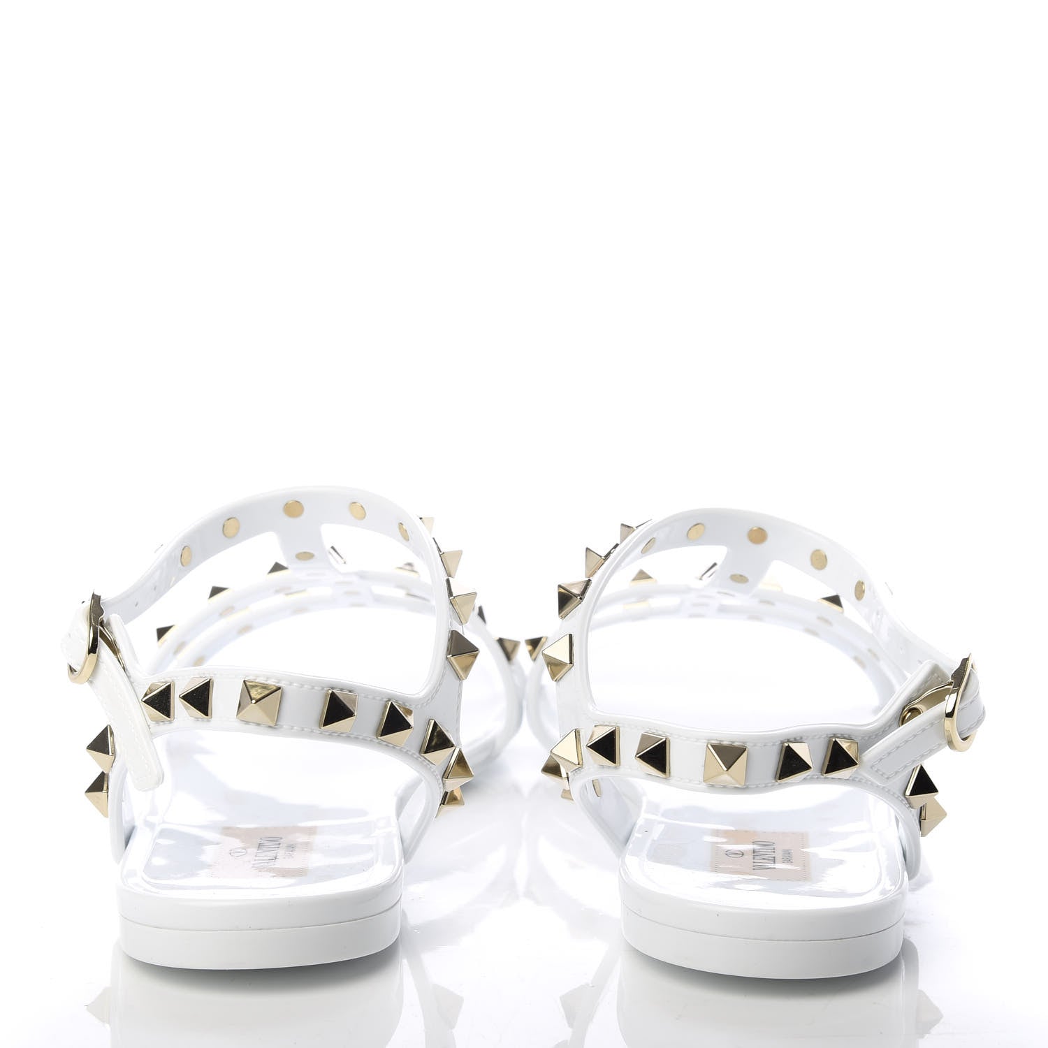 Valentino Garavani PVC Jelly Rockstud Caged Sandals 39 Optic White 7 of 11