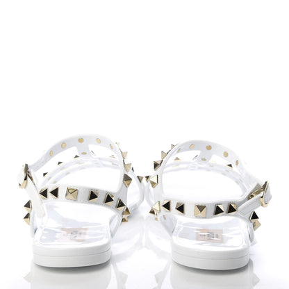 Valentino Garavani PVC Jelly Rockstud Caged Sandals 39 Optic White 7 of 11