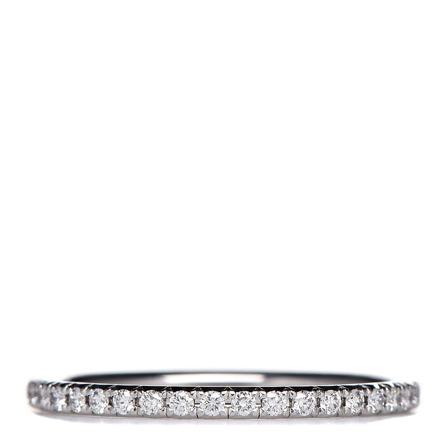 18K White Gold Diamond Metro Band Ring 49 5