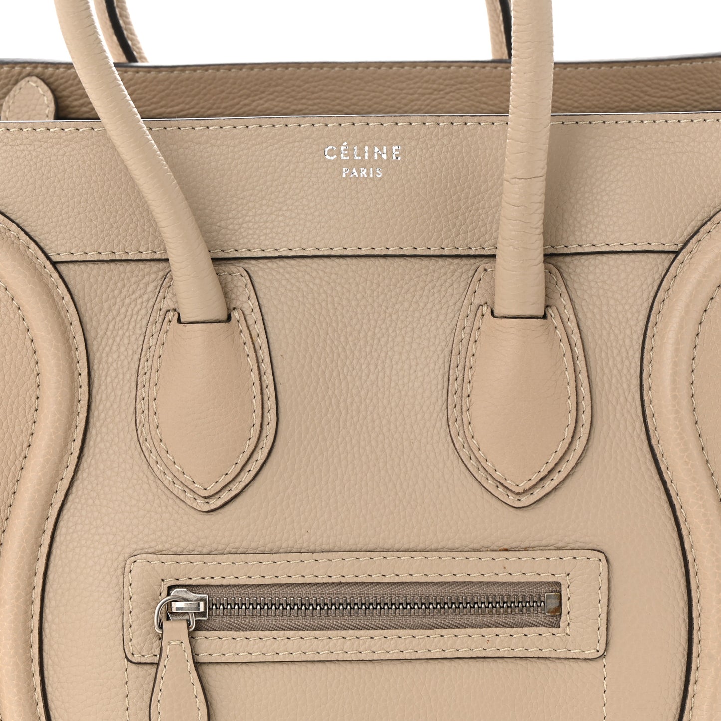 Drummed Calfskin Micro Luggage Dune