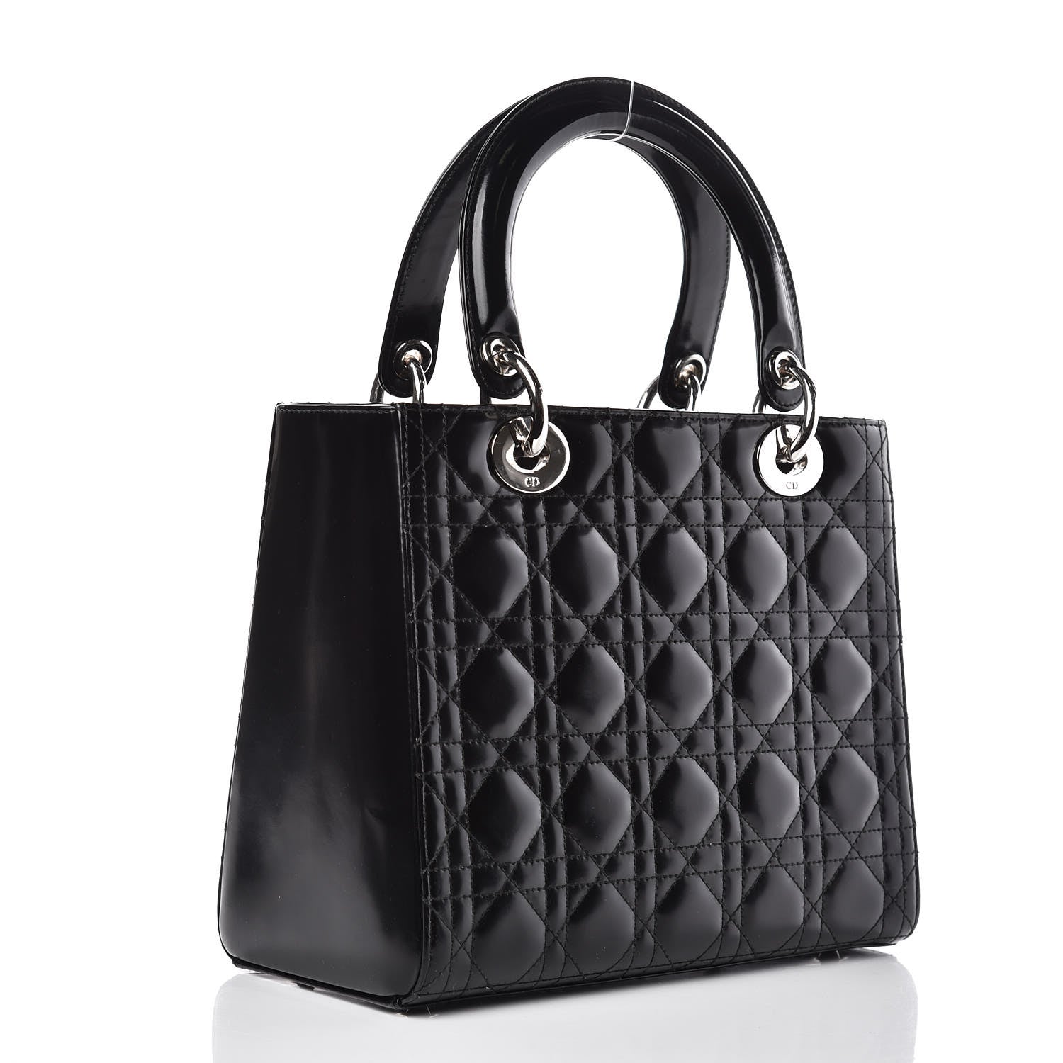 Christian Dior Patent Cannage Medium Lady Dior Black 3 of 9