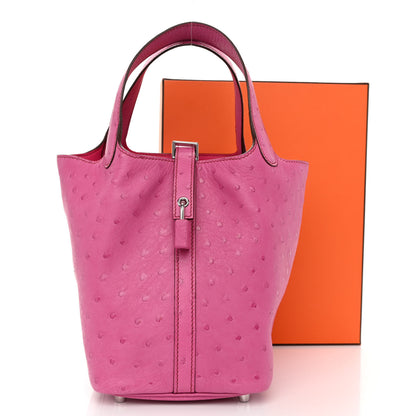 Hermes Ostrich Picotin Lock 18 Rose Tyrien 11 of 11