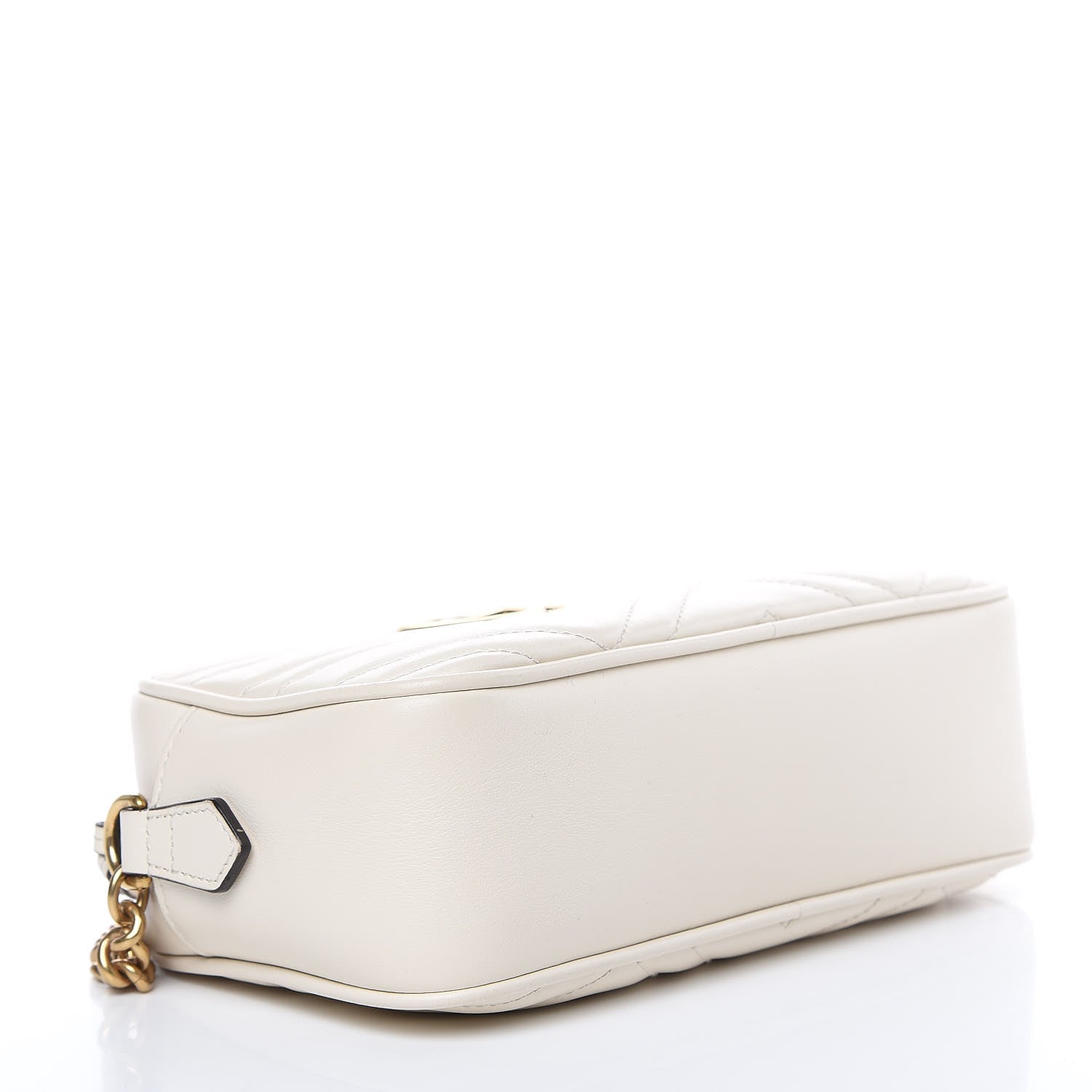 Gucci Calfskin Matelasse Small GG Marmont Chain Shoulder Bag White 4 of 11