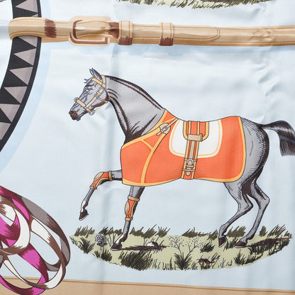 Hermes Silk Couvertures Et Tenues de Jour Scarf 140 Gris Perle Fuchsia Black 5 of 14