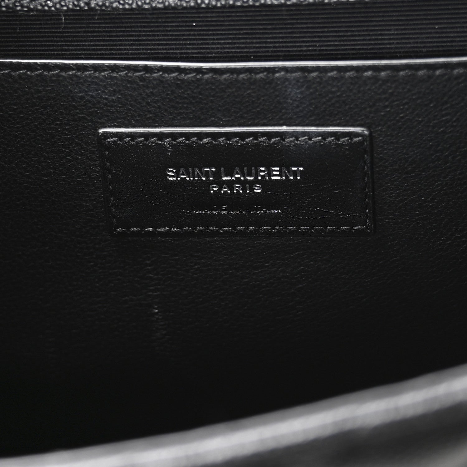 Saint Laurent Grain De Poudre Textured Mixed Matelasse Triquilt Medium Monogram Satchel Black 6 of 11