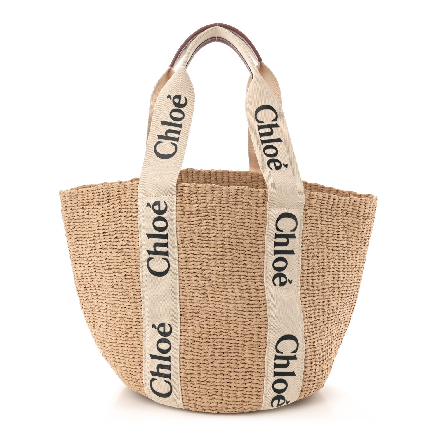 Chloe Raffia Large Woody Tote White 1 of 10