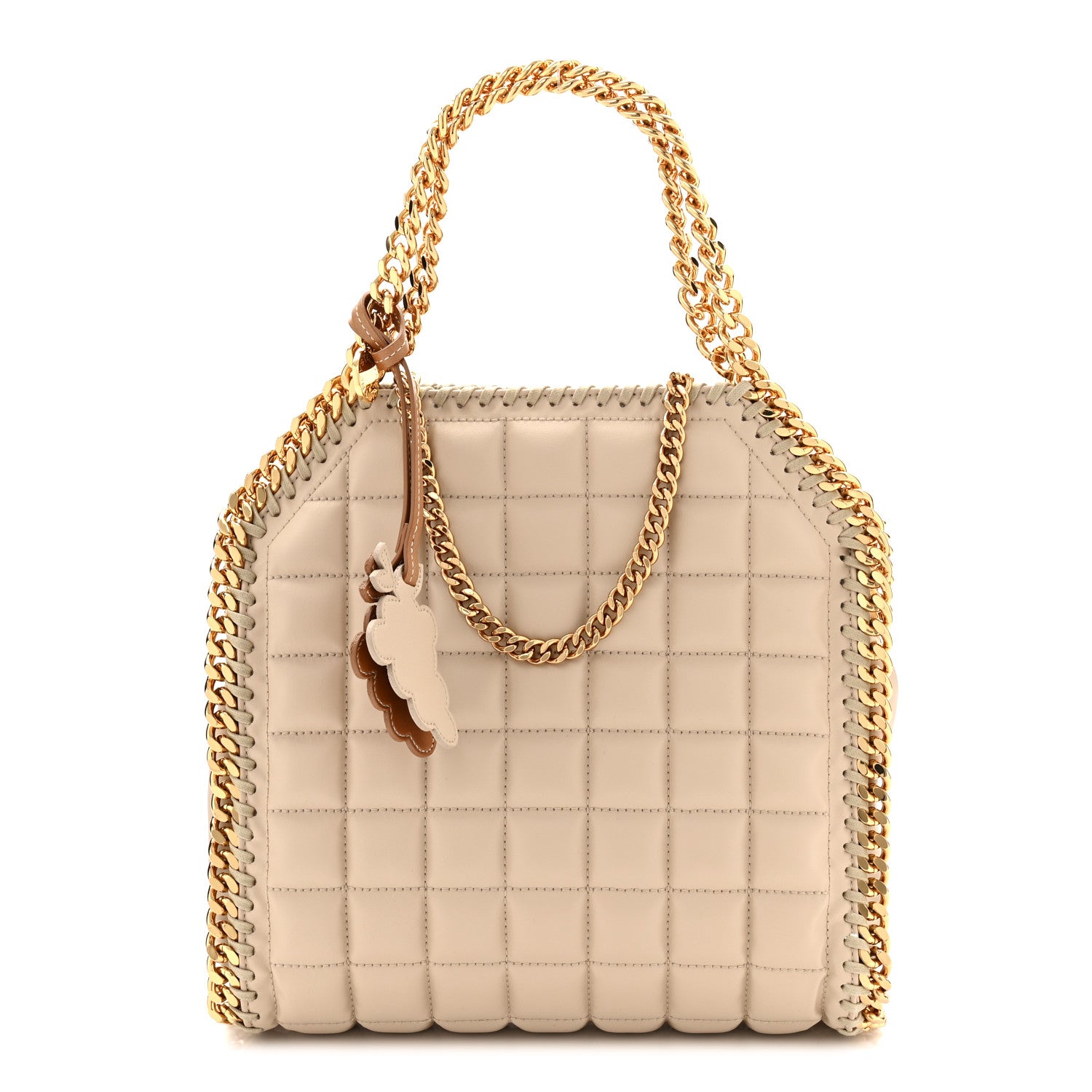 Stella McCartney Vegan Leather Quilted Mini Falabella Tote Semolina 1 of 10