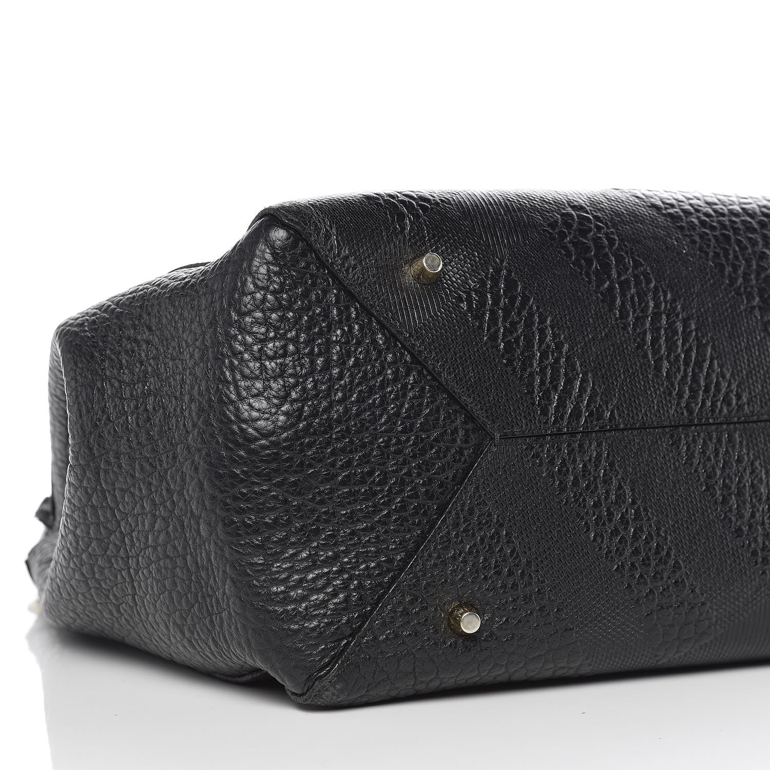Burberry Signature Grain Calfskin Check Embossed Small Canterbury Tote Black 13 of 15