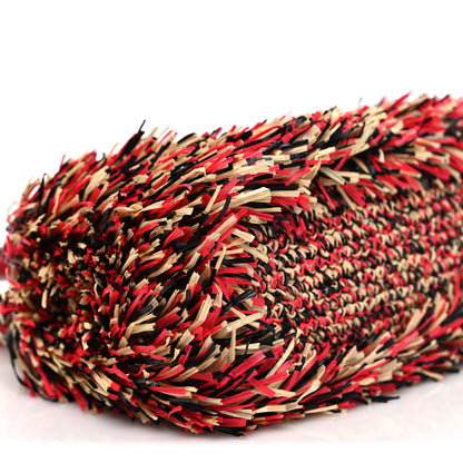 Chanel Raffia Fringe Nano Kelly Shopper Red Beige Black 9 of 10