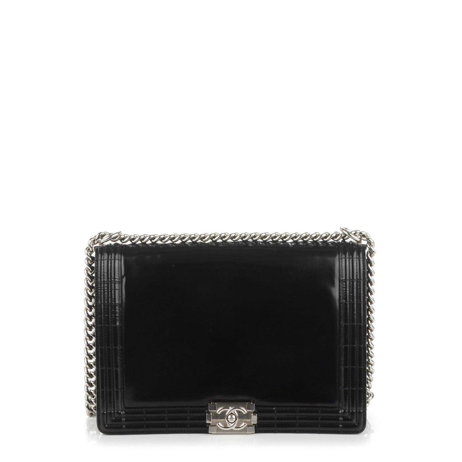 Chanel Glazed Calfskin Large Boy Flap Black 1 of 7