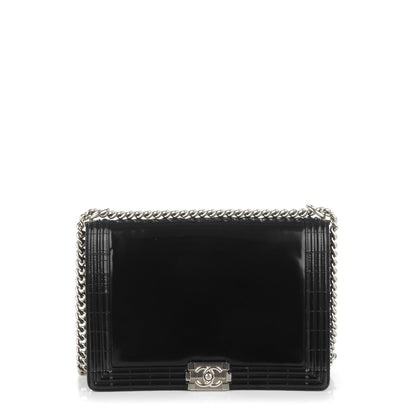Chanel Glazed Calfskin Large Boy Flap Black 1 of 7