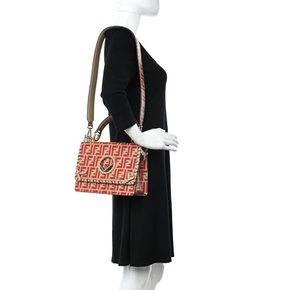 Fendi Vitello Century F is Fendi Whipstitch Threads FF Embossed Kan I Shoulder Bag Amido Fiamma 2 of 11