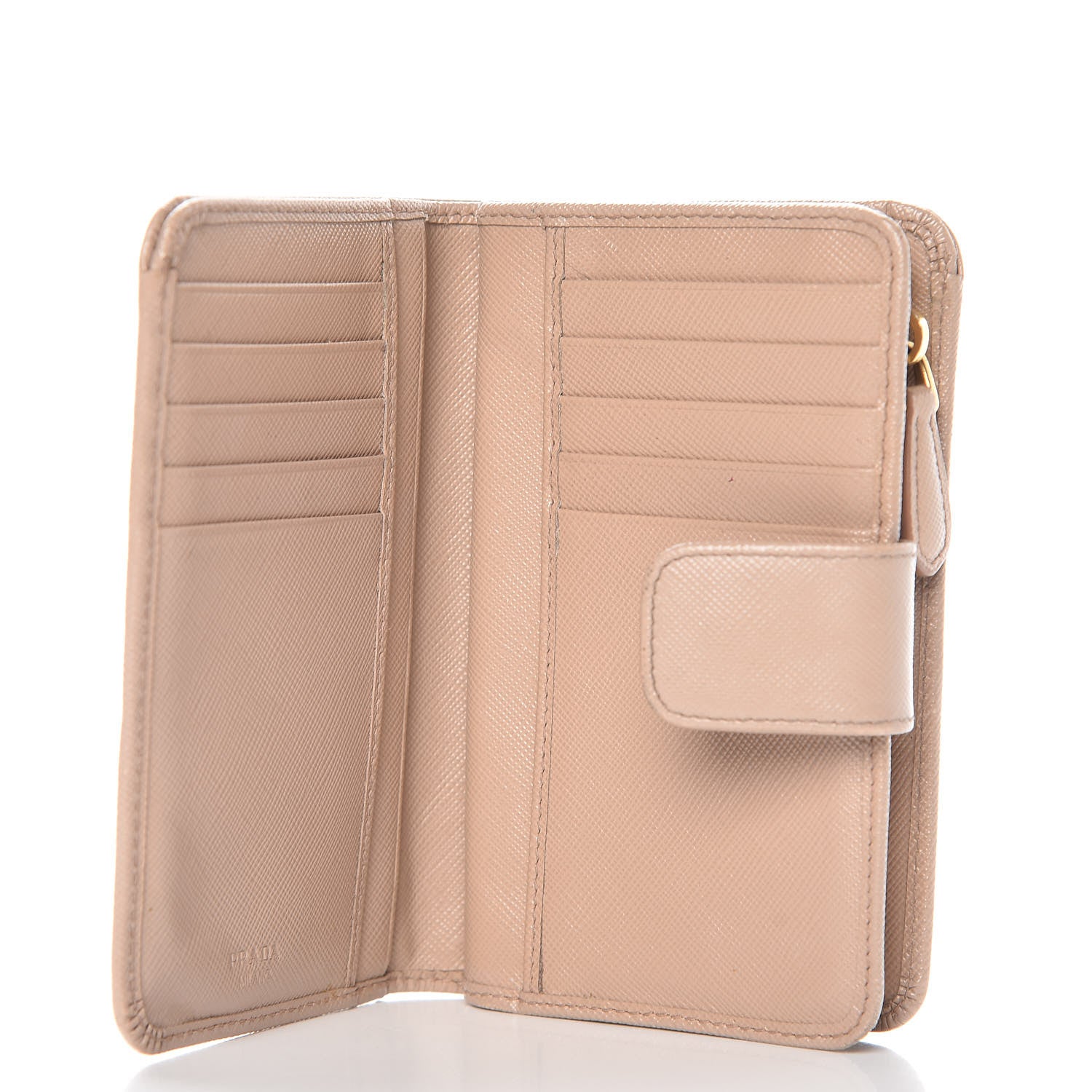 Prada Saffiano Metal Compact Wallet Cammeo 5 of 11