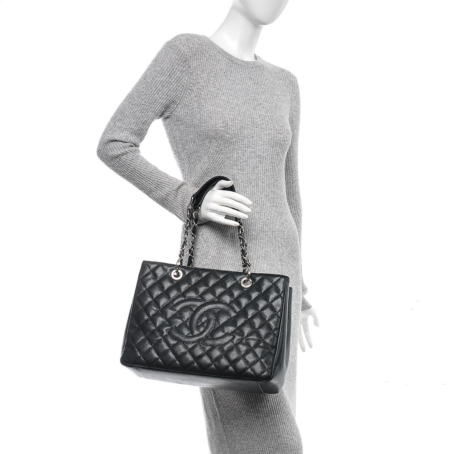 Chanel Caviar Quilted Grand Shopping Tote GST Black 2 of 7