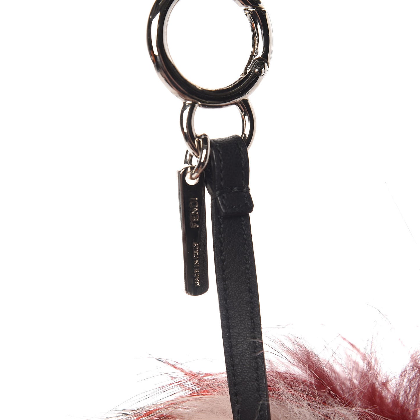 Fox Mink Rabbit Fur Furigami Monster Bag Bug Charm Red