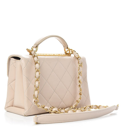 Chanel Lambskin Quilted Mini Trendy Spirit Top Handle Flap Beige 3 of 12
