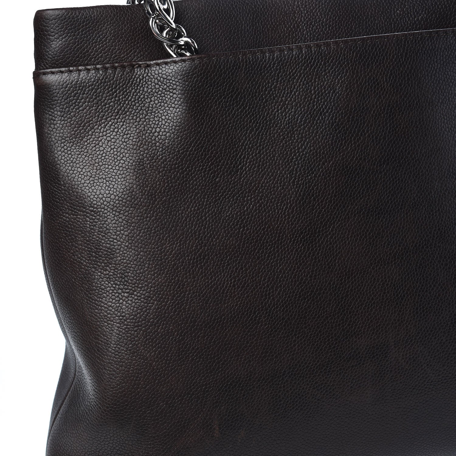 Chanel Caviar Large CC Tuck Tote Dark Brown 13 of 17